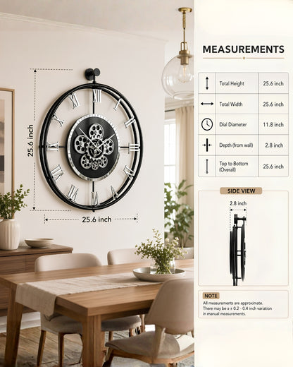Moving Gear Wall Clock – Luxury Metal Ring