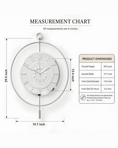 Large Luxury LED Backlit and Silent Non-Ticking Decorative Clock