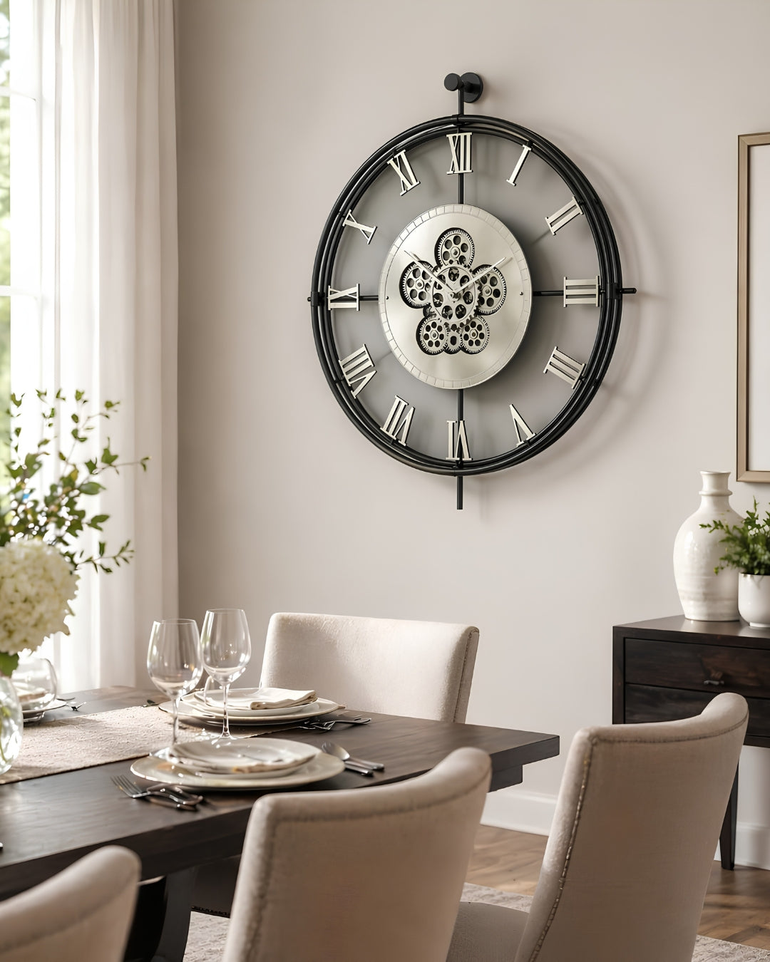 Moving Gear Wall Clock – Luxury Metal Ring