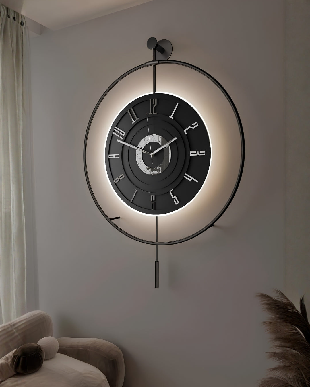 Large Luxury LED Backlit and Silent Non-Ticking Decorative Clock