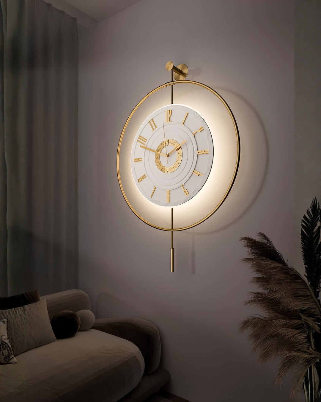 Large Luxury LED Backlit and Silent Non-Ticking Decorative Clock