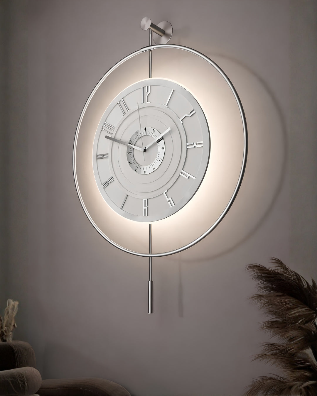 Large Luxury LED Backlit and Silent Non-Ticking Decorative Clock