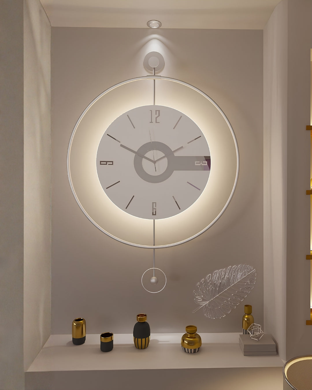 Large Luxury LED Backlit and Silent Non-Ticking Decorative Clock
